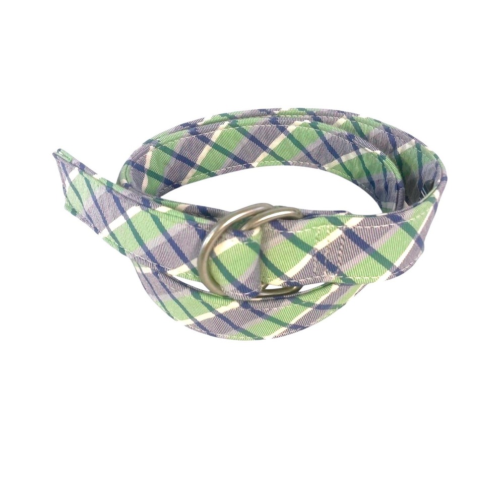 SERO Golf Belt men's 34 Plaid‎ Fabric Double Ring Buckle Casual Cotton Blend 42"
